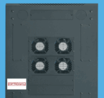 RADA Networks serverkast, patch kast aan de achterzijde met vier ventilatoren