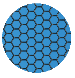 Blauw honingraatventilatierooster van RADA Networks voor serverkast en patch kast — serverkast, patch kast