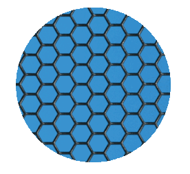 Blauw honingraatventilatierooster van RADA Networks voor serverkast en patch kast — serverkast, patch kast