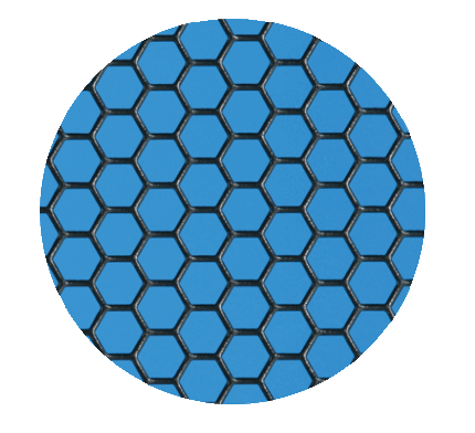 Blauw honingraatventilatierooster van RADA Networks voor serverkast en patch kast — serverkast, patch kast