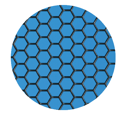 Blauw honingraatventilatierooster van RADA Networks voor serverkast en patch kast — serverkast, patch kast