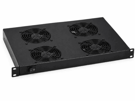 1U 19-inch ventilatorunit met vier ventilatoren en aan-uitschakelaar