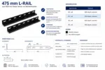 **475 mm L-Rail voor 800 mm Diepe Server- en Netwerkkasten**