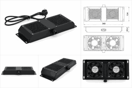 19-inch Ventilatorunit met 2 Ventilatoren