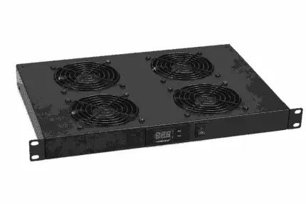 1U Ventilatorunit met Thermostaat – 4 Ventilatoren – 19-inch