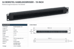 19-inch kabelmanagementpaneel met borstel