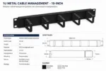 **1U Metalen Kabelmanagementpaneel – 19-inch**