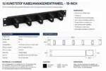 1U Kunststof Kabelmanagementpaneel Rechts – 19-inch