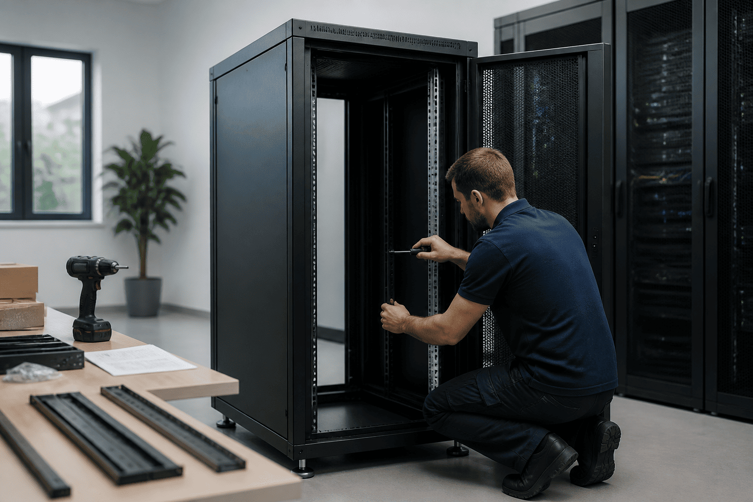 22u serverkast monteren