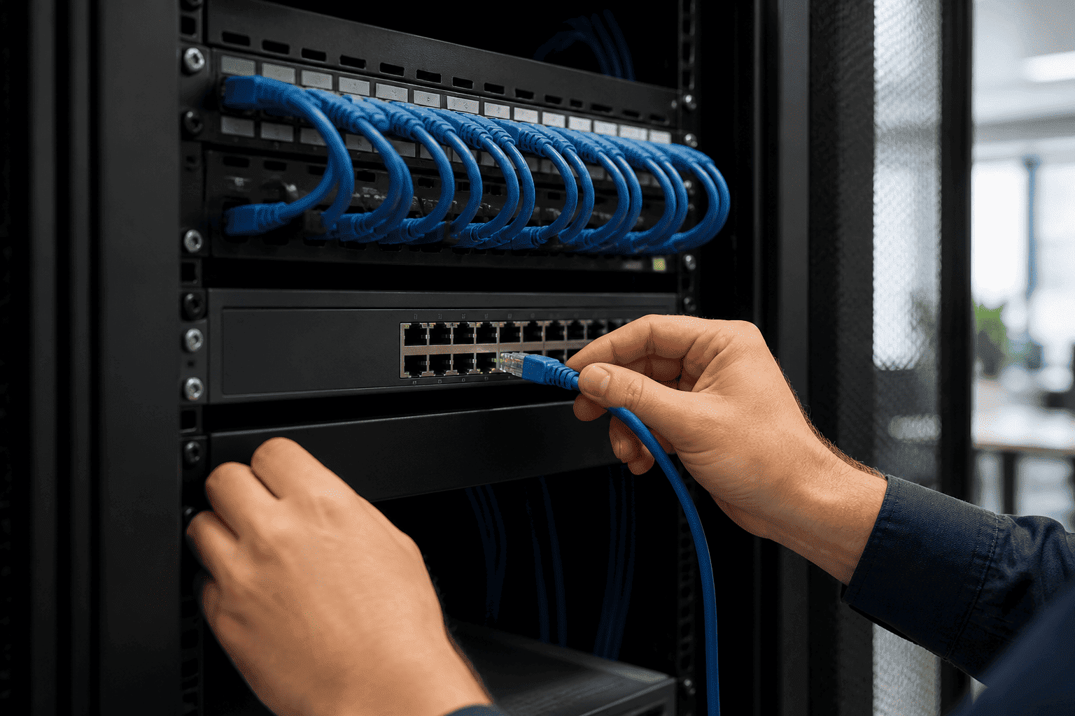 patchkast aansluiten op switch