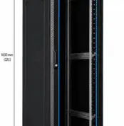 RADA Networks 32U serverkast en patch kast op wielen, afgebeeld met een hoogte van 1600 mm — serverkast, patch kast