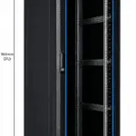 RADA Networks 37U serverkast en patch kast in zwart met zwenkwielen — serverkast, patch kast