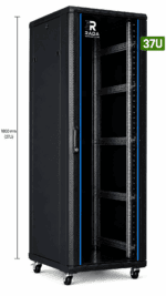 RADA Networks 37U serverkast en patch kast in zwart met zwenkwielen — serverkast, patch kast