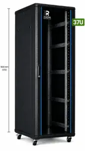 RADA Networks 37U serverkast en patch kast in zwart met zwenkwielen — serverkast, patch kast