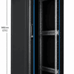 RADA Networks serverkast en patch kast van 27U op zwenkwielen met open front en montagerails — serverkast, patch kast