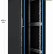 RADA Networks serverkast en patch kast van 27U op zwenkwielen met open front en montagerails — serverkast, patch kast