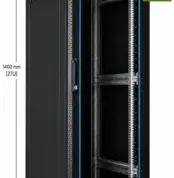 RADA Networks serverkast en patch kast van 27U op zwenkwielen met open front en montagerails — serverkast, patch kast