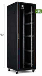RADA Networks serverkast, patch kast van 42U op zwenkwielen.