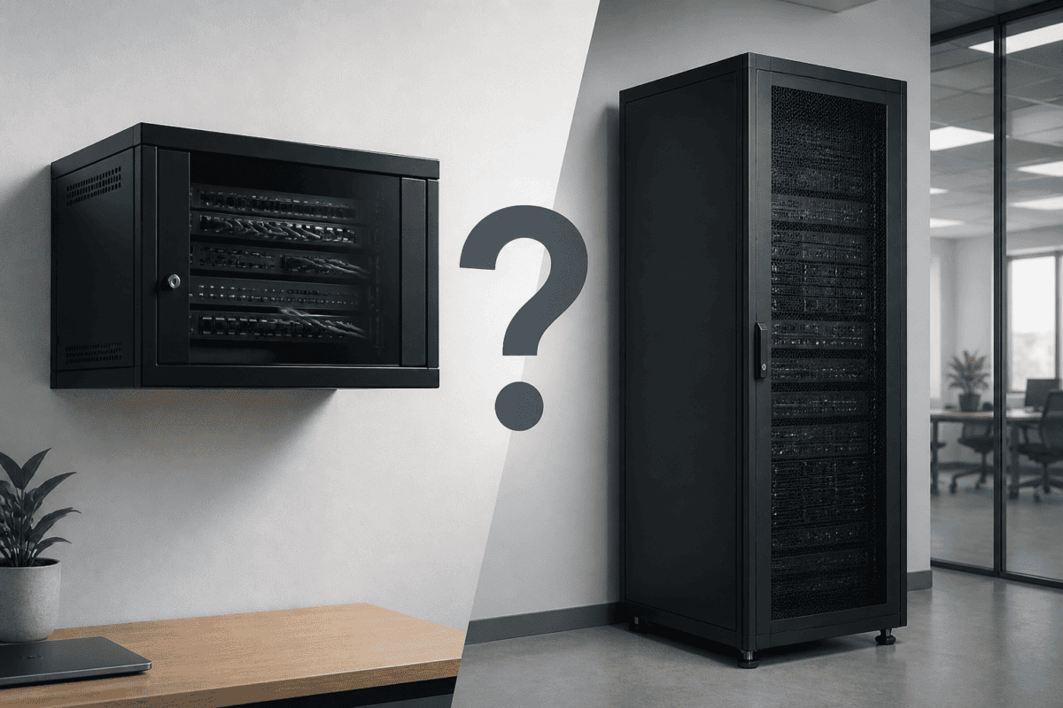 wandserverkast of staande serverkast